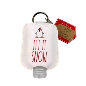 Rae Dunn Keychain Hand Sanitizer Holder with Travel Bottle Let It Snow Penguin